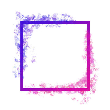 Frame border purple and pink concept brush paint illustration background abstract