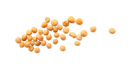 Mustard seeds on white background, top view