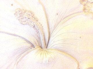 Low relief cement Thai style handcraft of rose flower