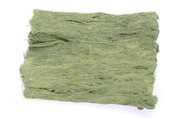 Green seaweed on white background