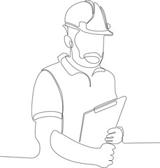 construction manager and engineer working on building site. Vector illustration