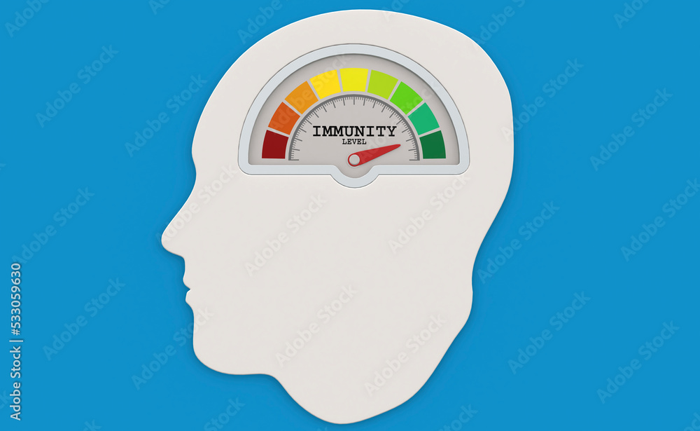 Aufkleber immunity level measuring scale with color indicator