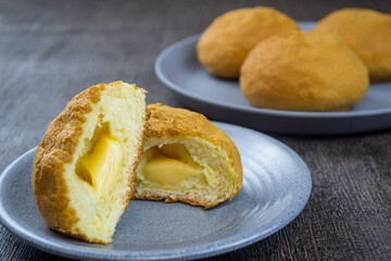 Mexican Coffee Bun, Sweet bun with coffee topping and butter filling