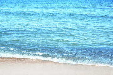 Beautiful view of sea waves on beach
