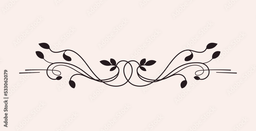Poster calligraphic black frame. graphic element for website, abstraction and minimalistic patterns. beauty
