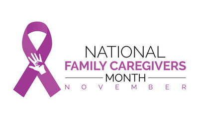 Family Caregivers month (NFCM) is observed every year in November, to raise awareness of caregiving issues and vector design.