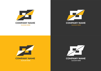 company arrow flat logo template