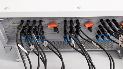 Cable connecting the power from the solar panel to the inverter.