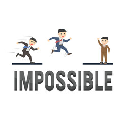 Fototapeta na wymiar business Nothing is impossible design character on white background