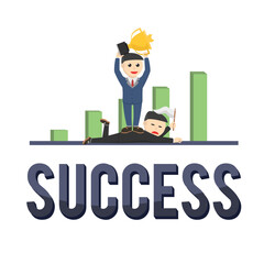 business success design character on white background