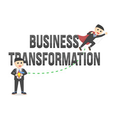 business transformation character on white background