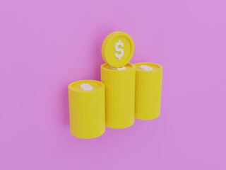 Coins 3D Illustration