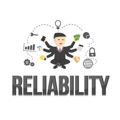 business reliability design character on white background