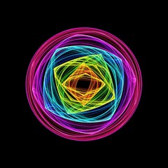 abstract lines assorted colors circle and square shapes