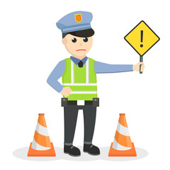 traffic police be careful design character on white background