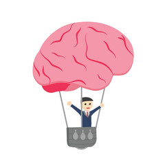 Brain Air Ballon design character on white background