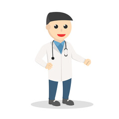 Fototapeta premium Doctor with a stethoscope job on white background
