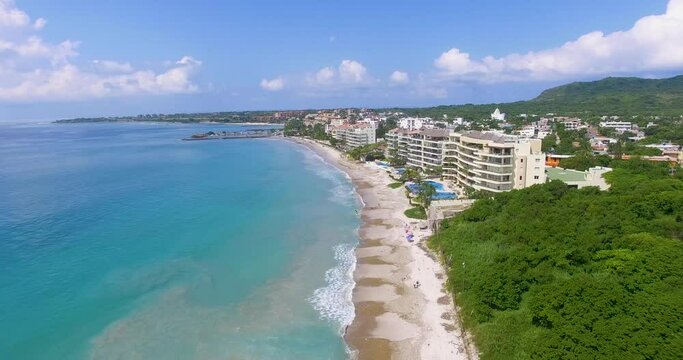 Drone shot of the city of punta de mita very close to puerto vallarta
