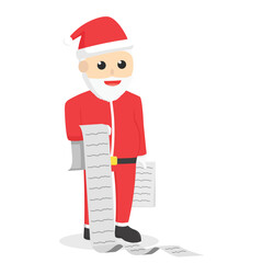 santaclause holding and reading list design character on white background