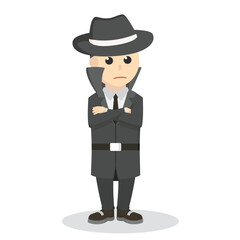 spy pose job design character on white background