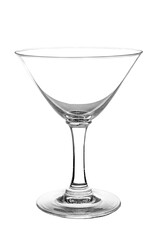 Crystal clear glass for champagne on white background.