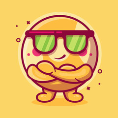 cute billiard ball character mascot with cool expression isolated cartoon in flat style design