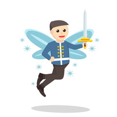 Male Fairy Royal Guard design character on white background
