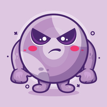recommend clip art: serious billiard ball character mascot with angry expression isolated cartoon in flat style design
