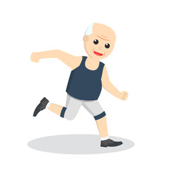 Fototapeta na wymiar Old Man Running design character on white background
