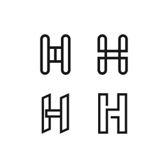 Set of Logo Designs Starting With the Letter H, Suitable for People's Names or Business Names