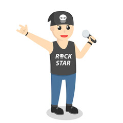 Vocalis Playing At Concert design character on white background

