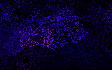 Dark Purple vector layout with bright stars.