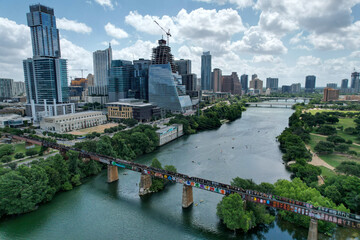 Obraz premium Downtown Austin Texas, From the West looking East 11