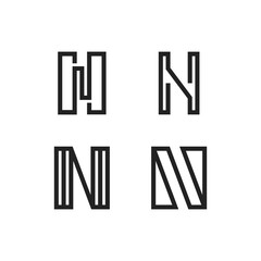 Set of Logo Designs Starting With the Letter N, Suitable for People's Names or Business Names