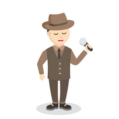 man jazz singer design character on white background