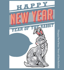 eps Vector image:Happy New Year Year of the Rabbit