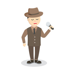 man jazz singer design character on white background