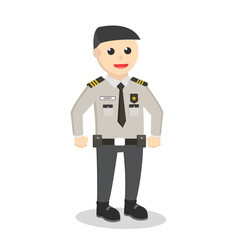 security officer standing pose design character on white background