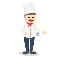 chef pose design character on white background