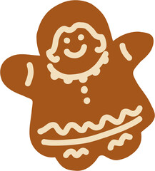 doodle freehand sketch drawing of ginger bread cookie.