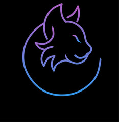 cat logo or slogan vector design