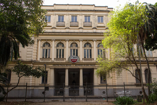 Centro Paula Souza - SAO PAULO, SP, BRAZIL - JULY 16, 2022: The facade of the Paula Souza Building, in the Colonel Fernando Prestes square, currently houses the Paula Souza Center (CPS).