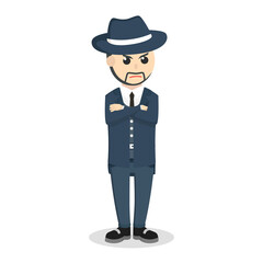Mafia boss design character on white background