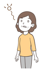 白目をむく中年女性、頭がぼんやりしている人、ポケーっとする、無気力