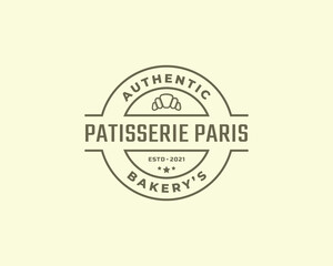 Vintage Retro Badge Pastry Bakery Vector Logo Template Element