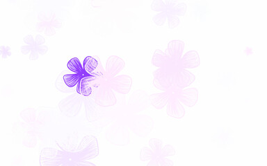 Light Purple vector natural backdrop with flowers.