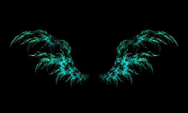 abstract image of two blue wings