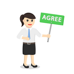 business woman secretary agree response design character on white background