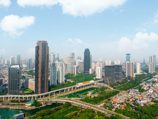 Fototapeta na wymiar Beautiful scenery of highrise buildings in Jakarta