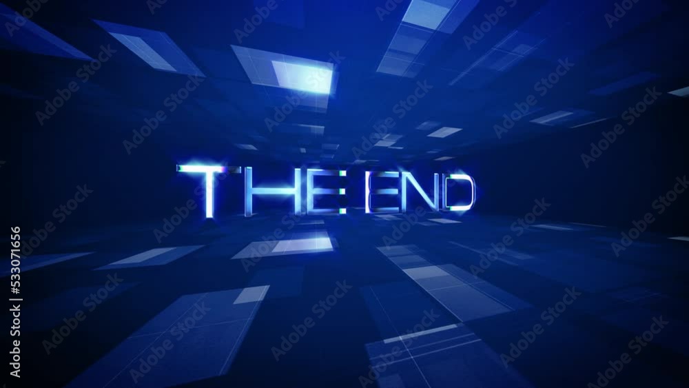 Poster the end text science technology futuristic cinematic title background. the end science technology an